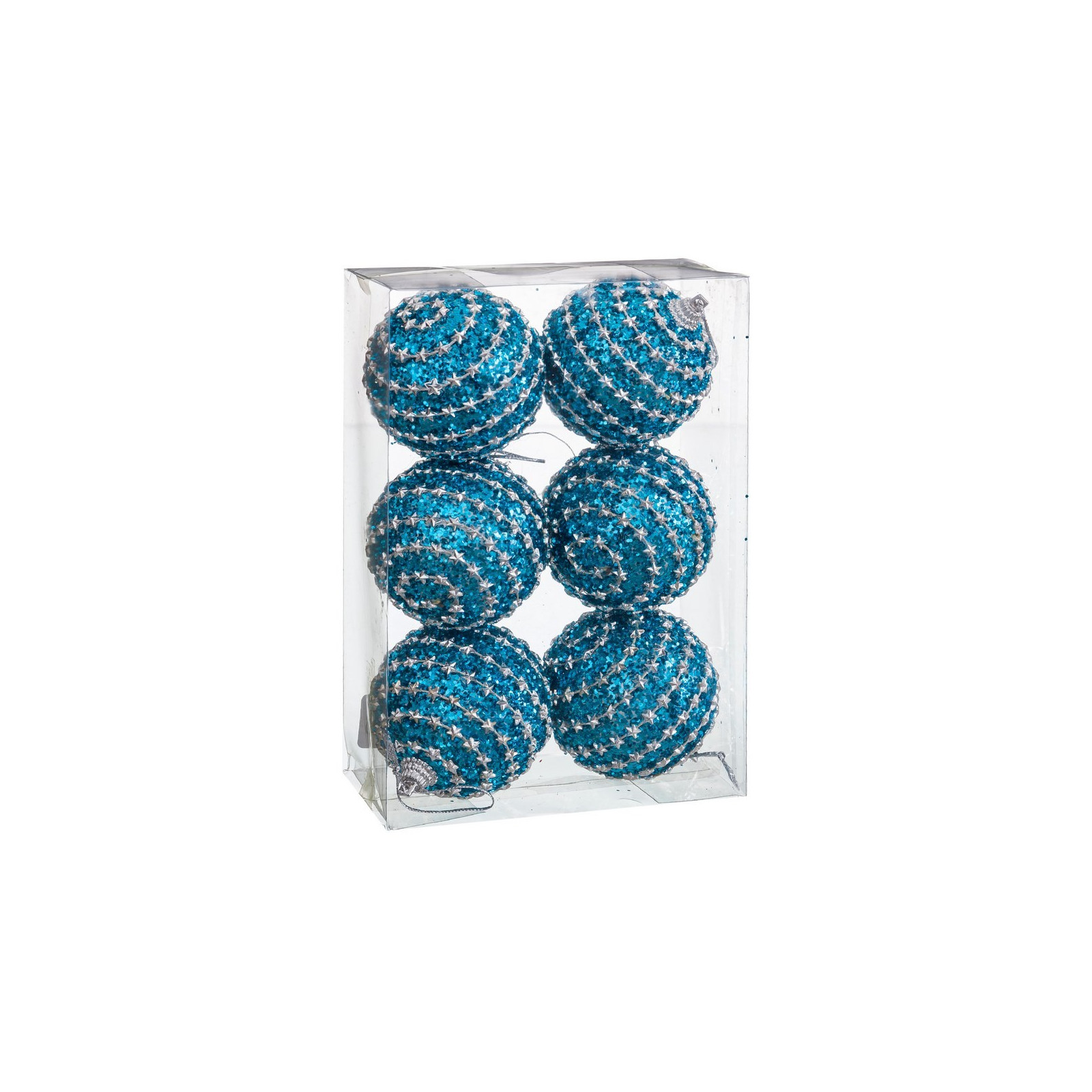S 6 bolas de poliéster turquesa 6 x 6 x 6 cm
