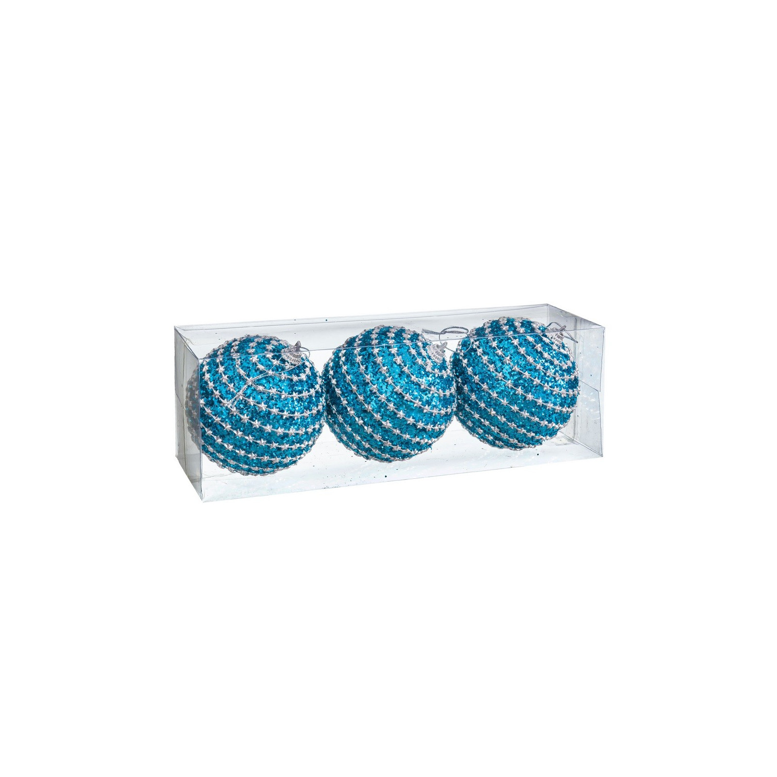 S 3 bolas de poliéster turquesa 8 x 8 x 8 cm