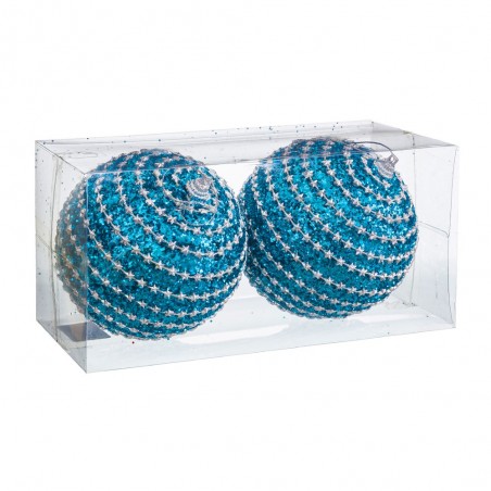 2 bolas de poliéster turquesa 10 x 10 x 10 cm