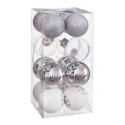 S 16 bolas decoradas foam prata 6 x 6 x 6 cm