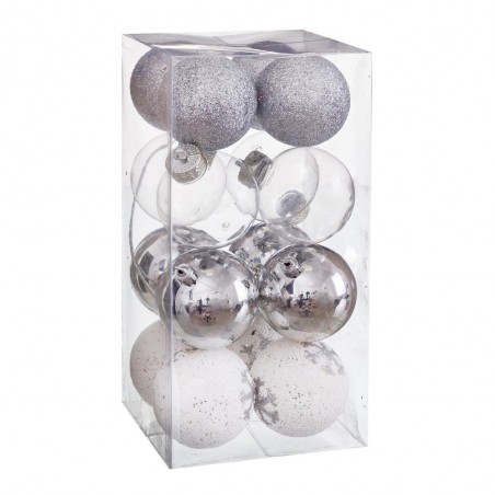Bolas decoradas de espuma de prata s 16 6 x 6 x 6 cm