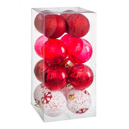 Bolas s 16 decoradas com espuma vermelha 6 x 6 x 6 cm