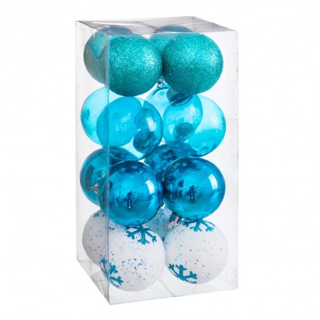 Bolas s 16 decoradas com espuma azul 6 x 6 x 6 cm