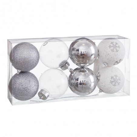 Bolas decoradas de espuma de prata s 8 8 x 8 x 8 cm