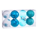 S 8 bolas decoradas de espuma azul 8 x 8 x 8 cm