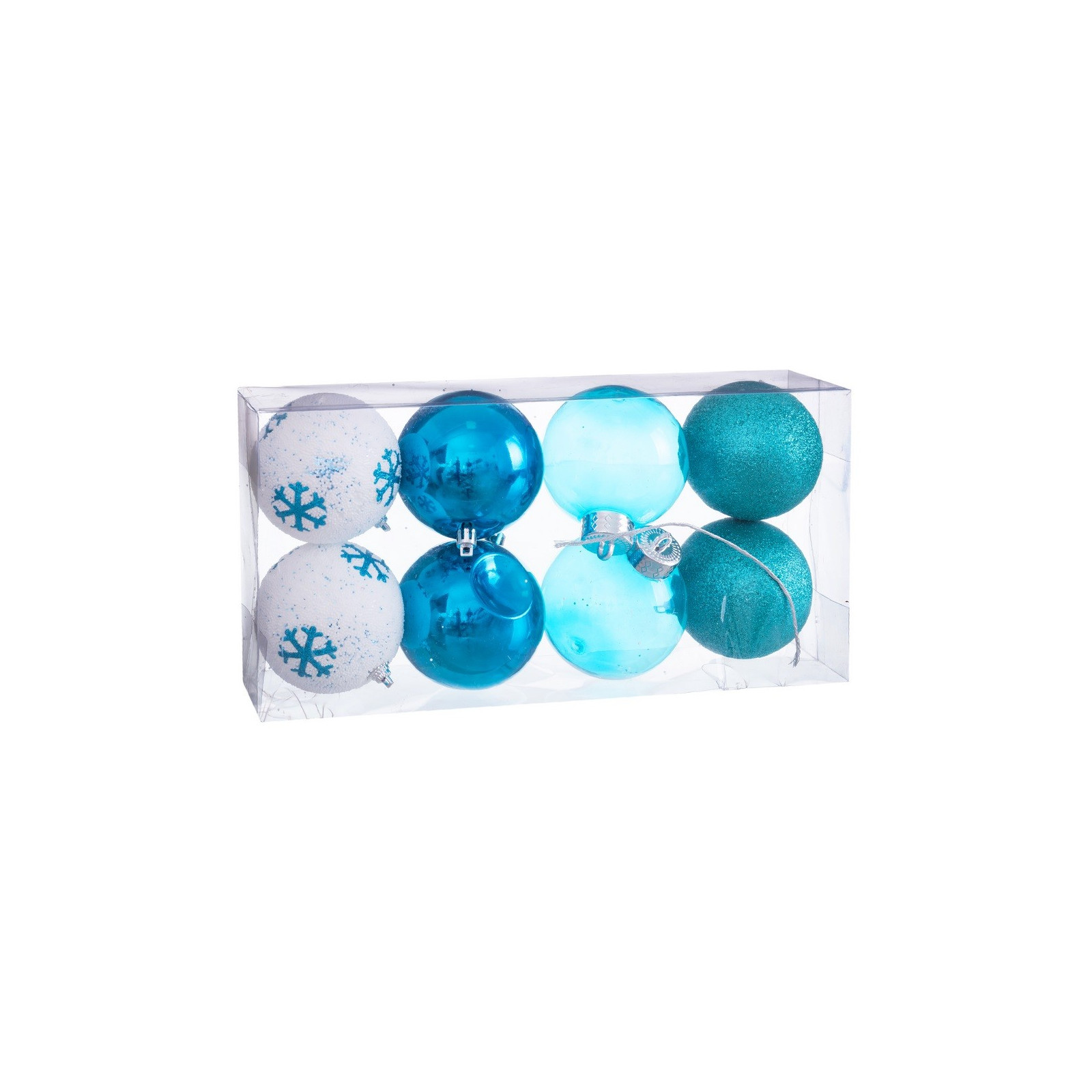 S 8 bolas decoradas de espuma azul 8 x 8 x 8 cm