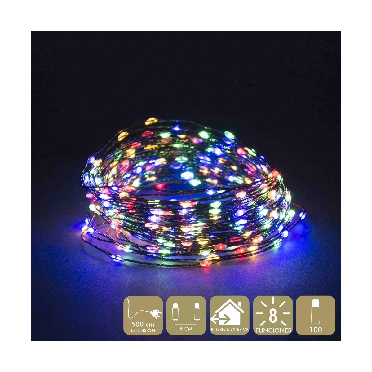 Cadeia 100 microled multicolor