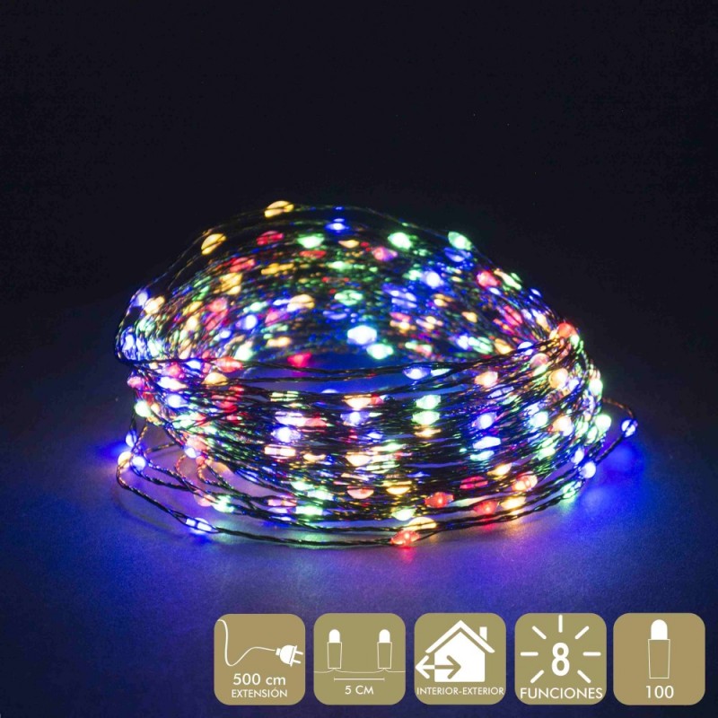 Cadeia 100 microled multicolor