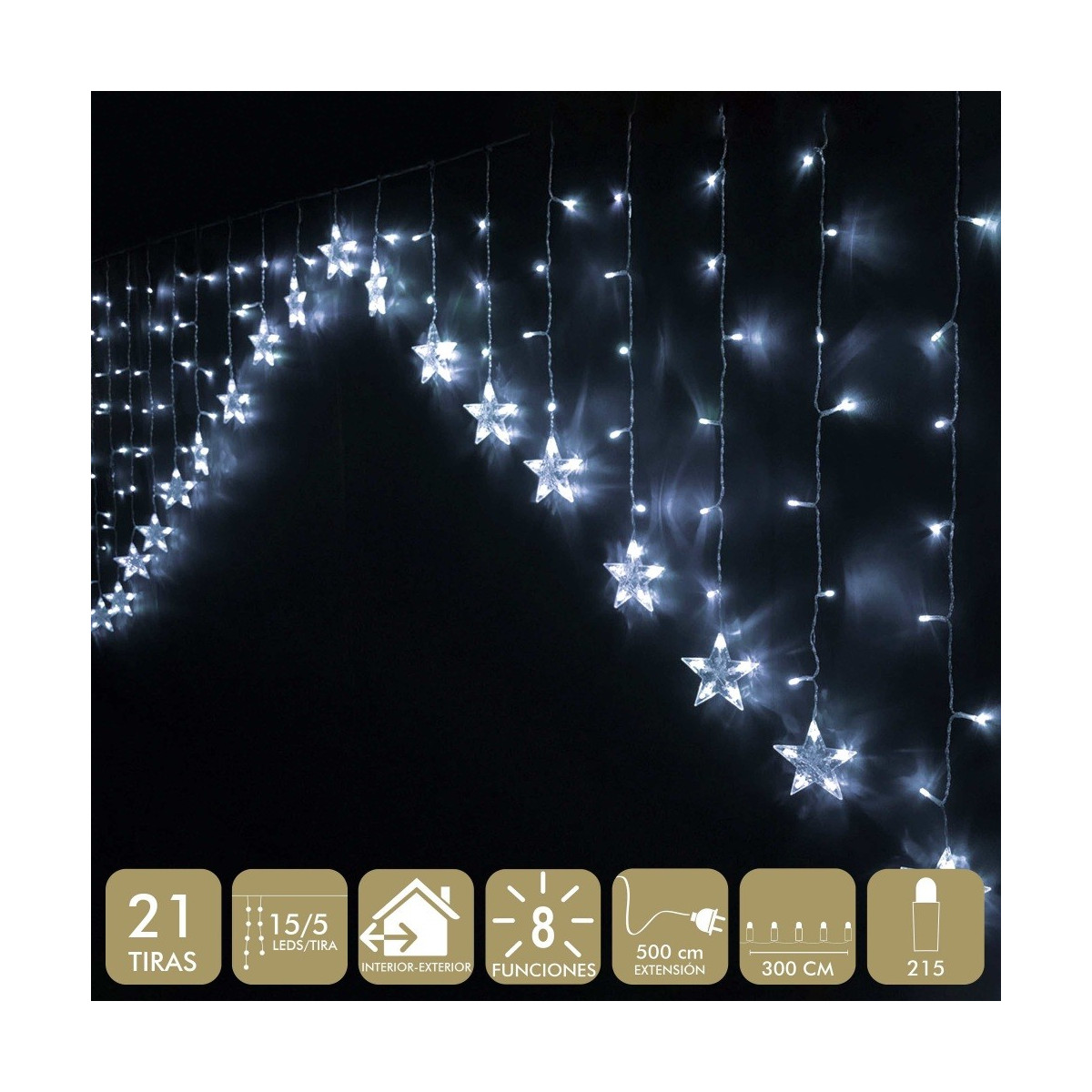 Cortina estrelas 215 led branco