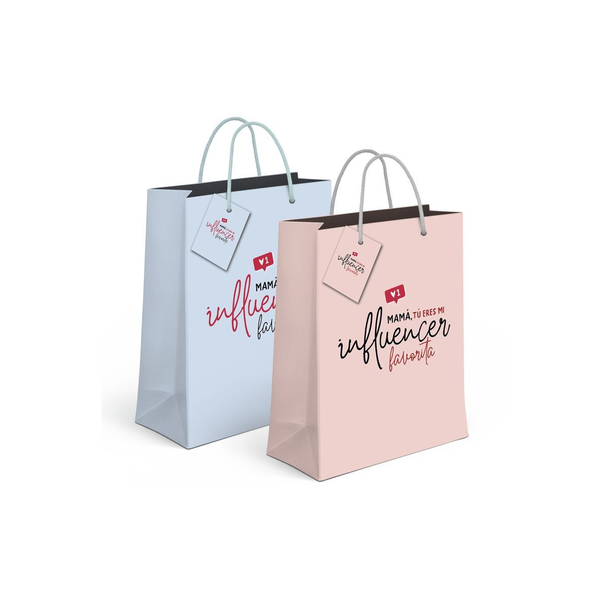 Bolsa de papel xl mamãe influenciadora 2c