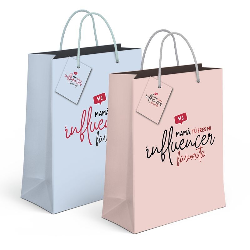 Bolsa de papel xl mamãe influenciadora 2c