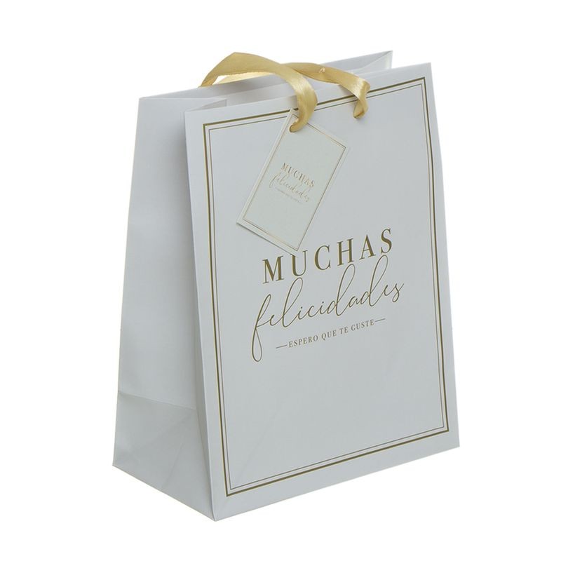 Bolsa de Papel Muitas Felicidades Elegância para seus Presentes Especiais
