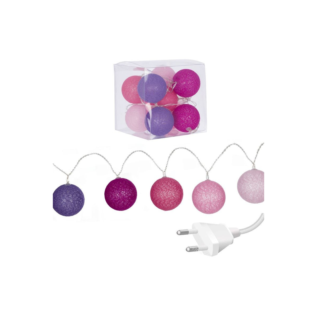 Garland 18 bolas led rosa