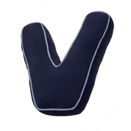 Almofada azul marinho em forma de V