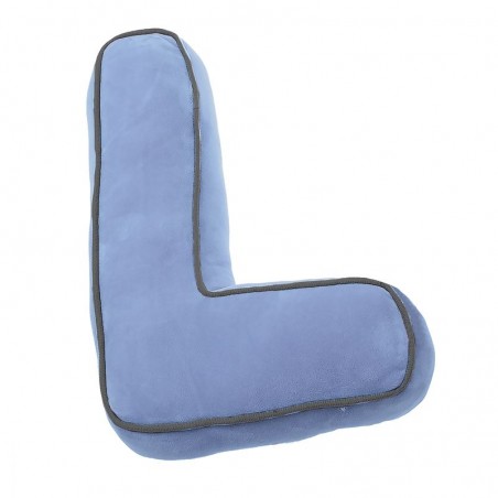 Almofada em formato de letra l azul