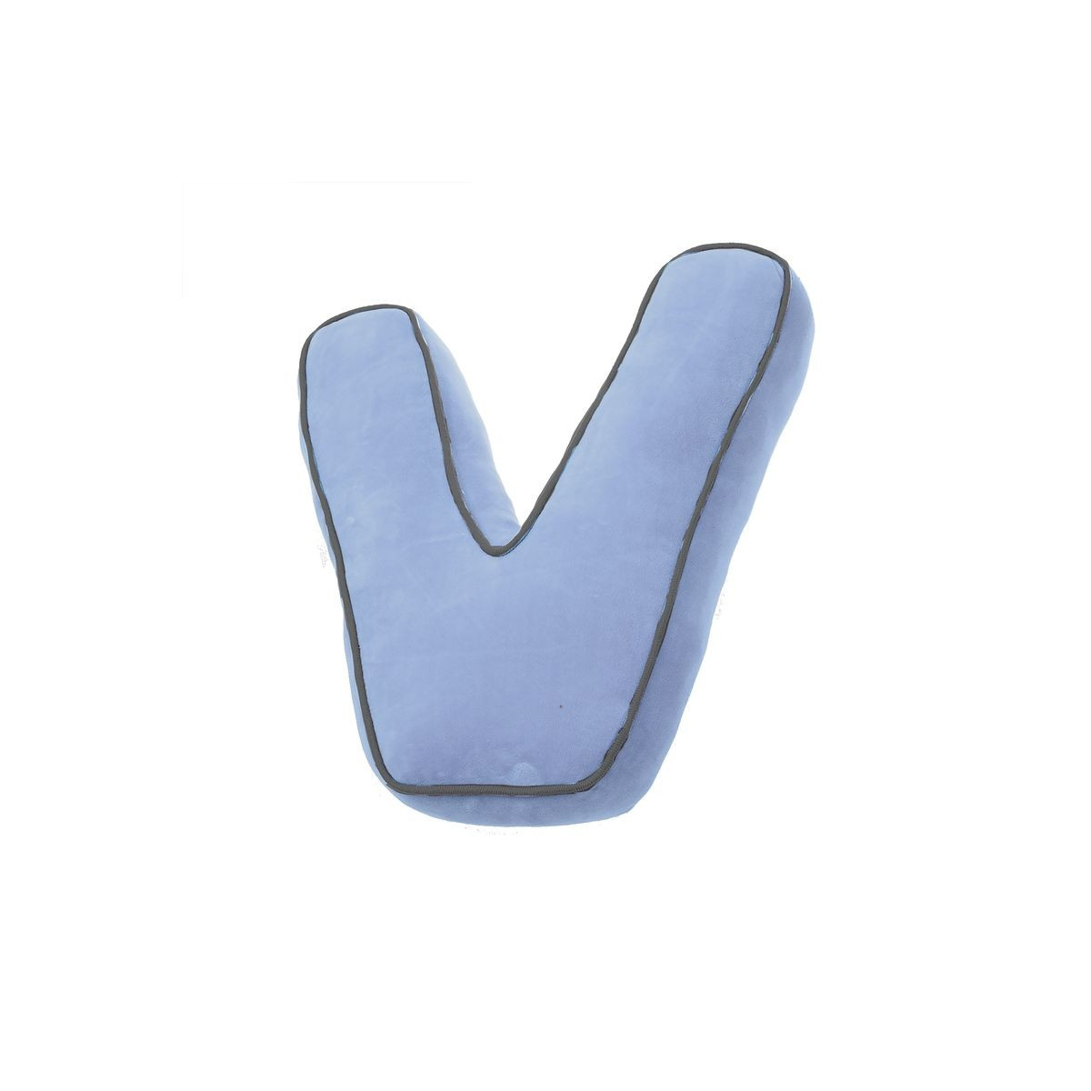 Almofada em formato de letra v azul