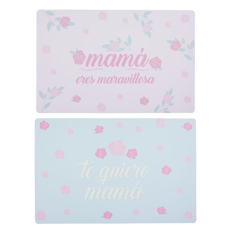 Toalha Individual de Plástico para Mamãe – Design Floral em Duas Cores Sortidas