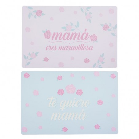 Toalha Individual de Plástico para Mamãe – Design Floral em Duas Cores Sortidas