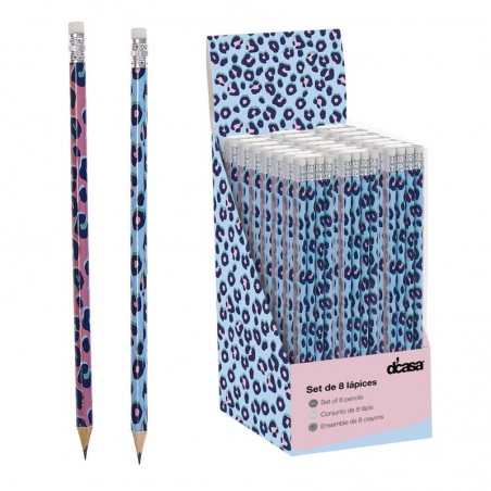Conjunto de 8 lápis leopardo
