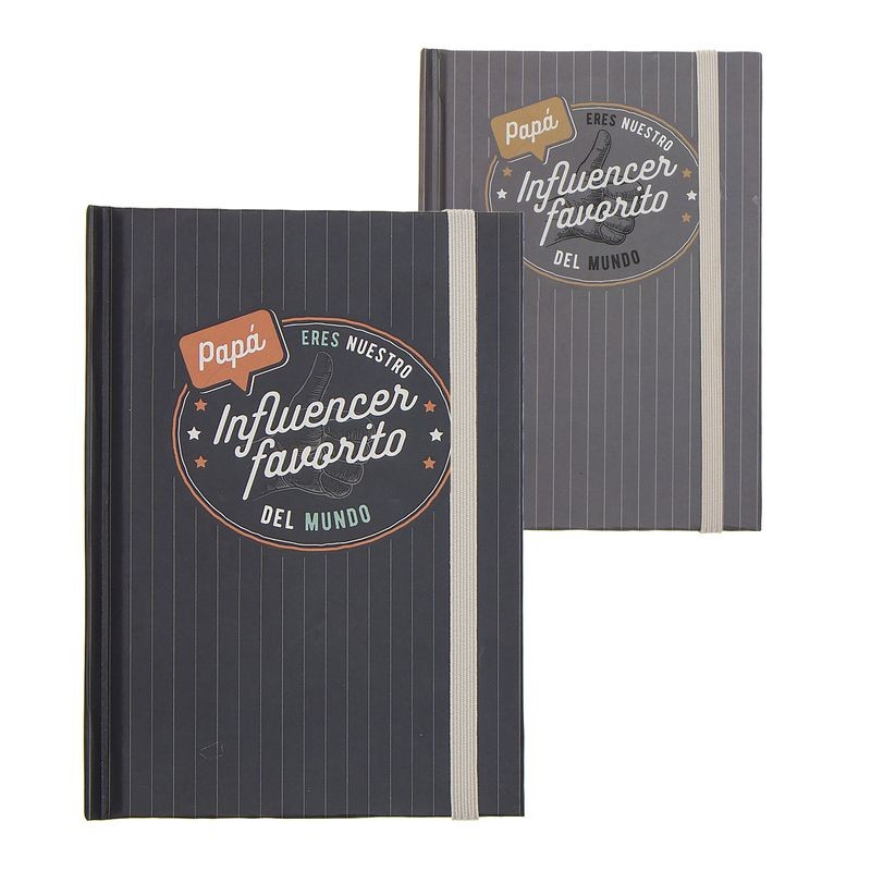 Caderno com elástico papai influenciador 2c