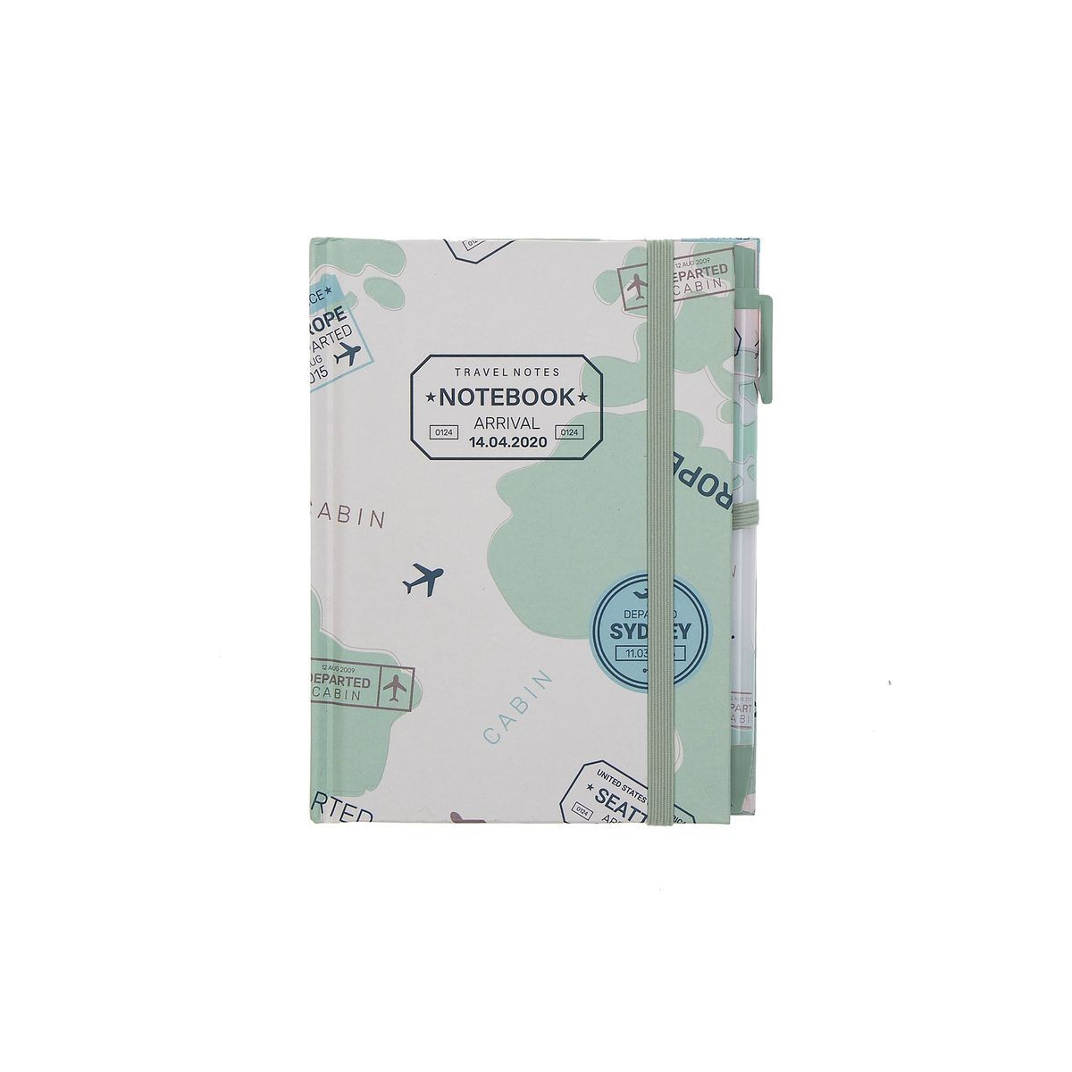 Notebook com caneta de viagem