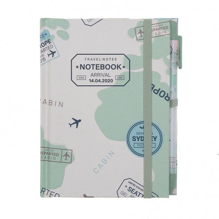 Notebook com caneta de viagem