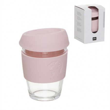 Xícara de café reutilizável 360ml rosa