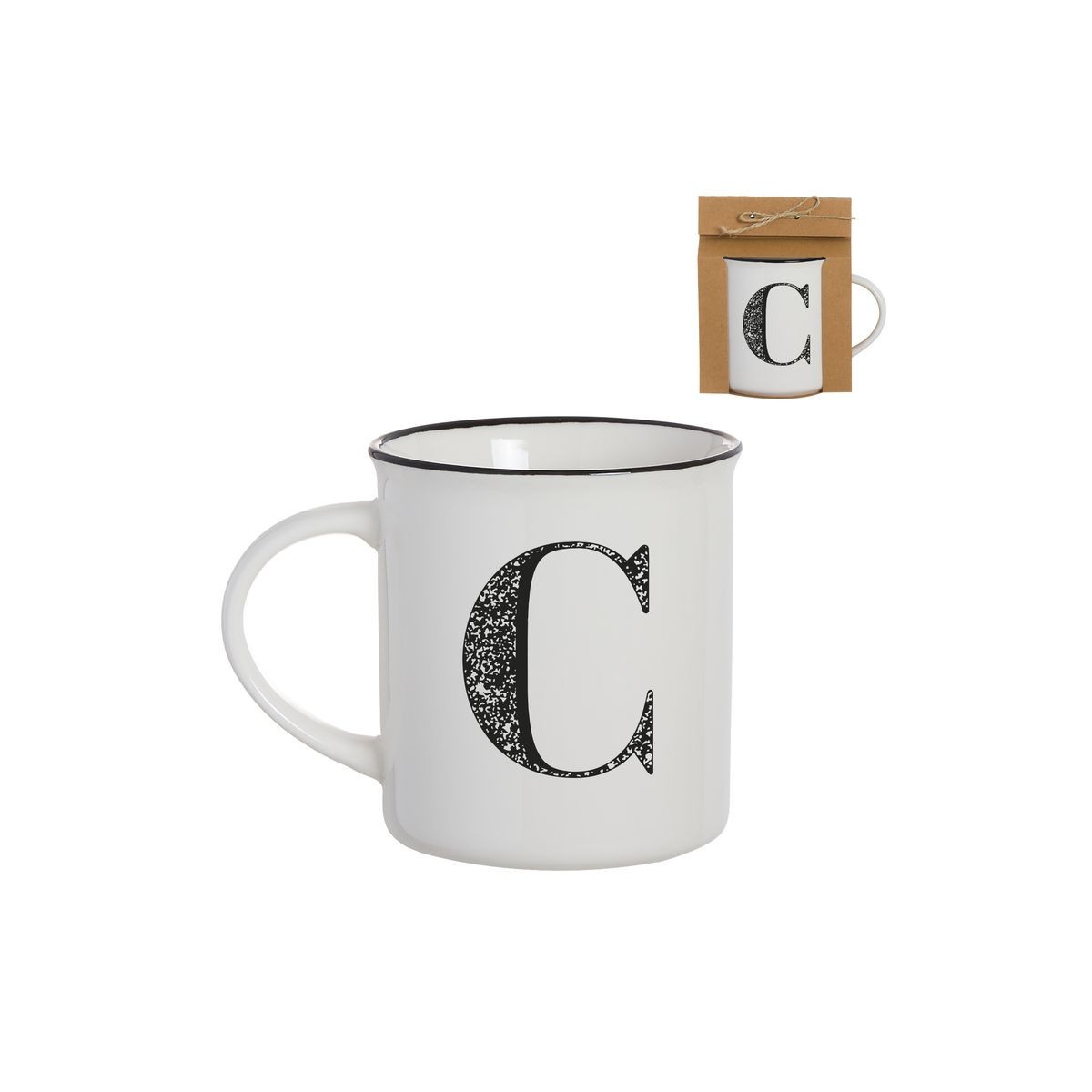 Caneca vintage letra c 475ml