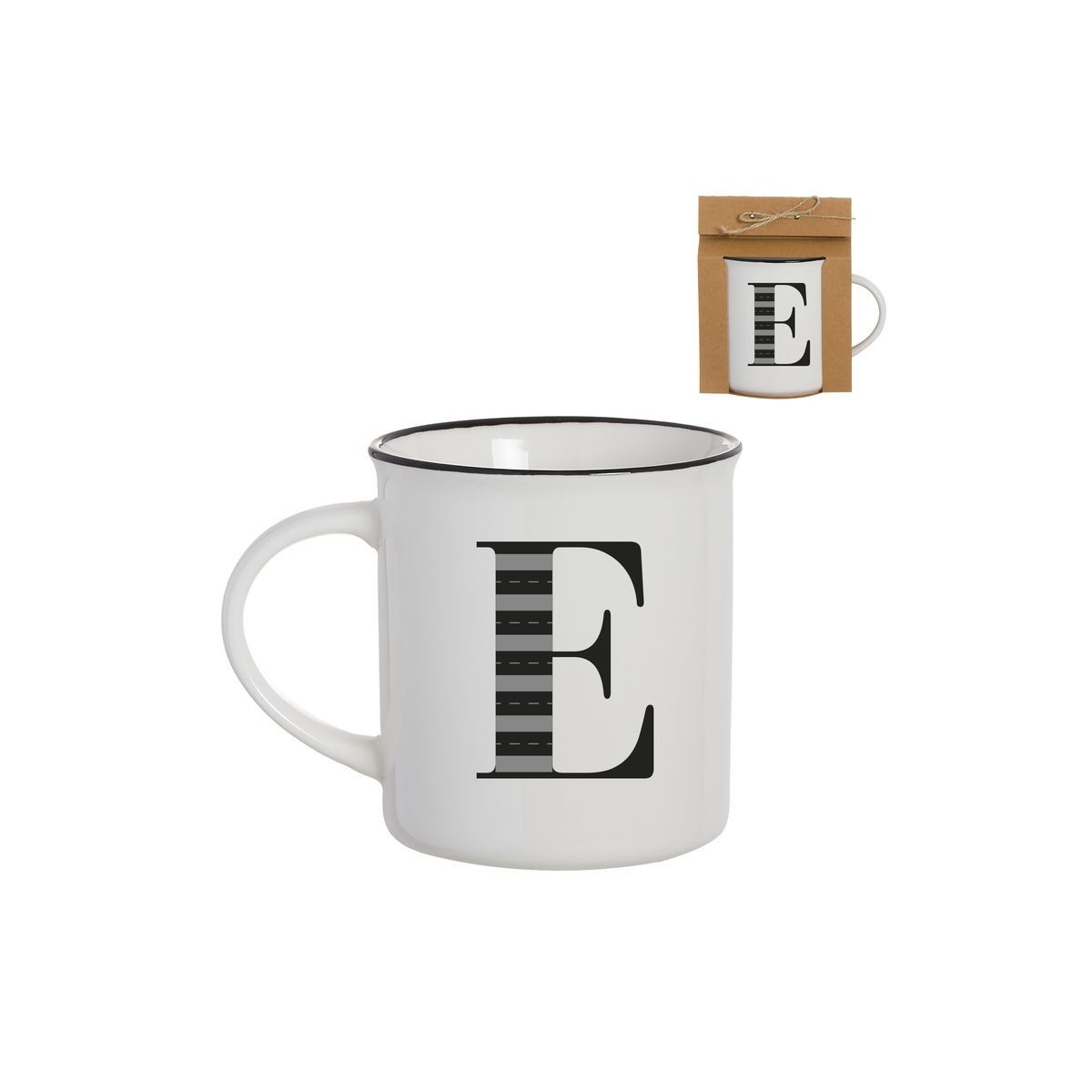 Caneca vintage letra e 475ml