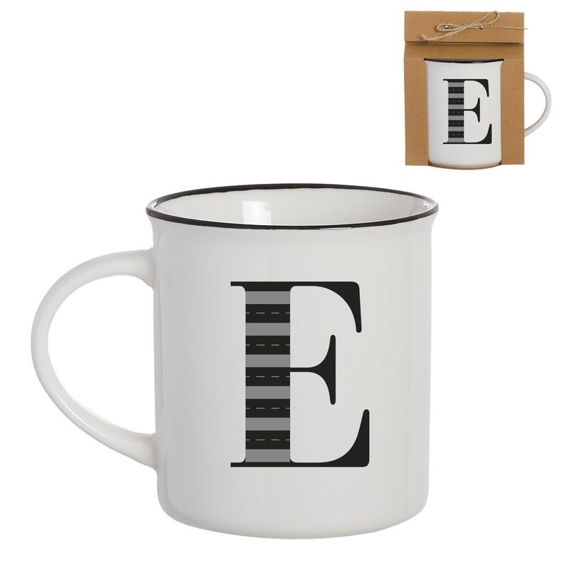 Caneca vintage letra e 475ml