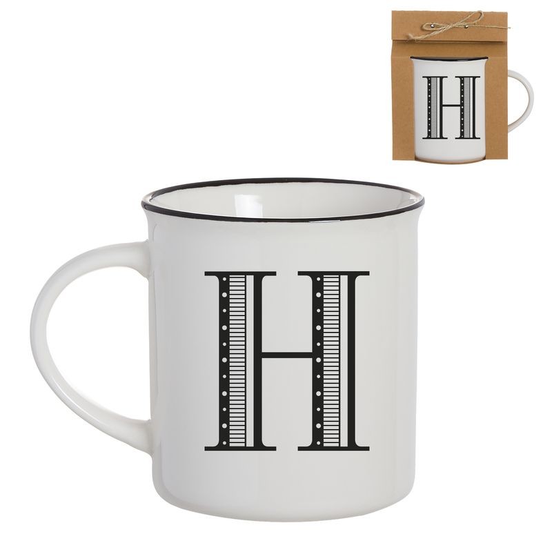 Caneca vintage letra h 475ml