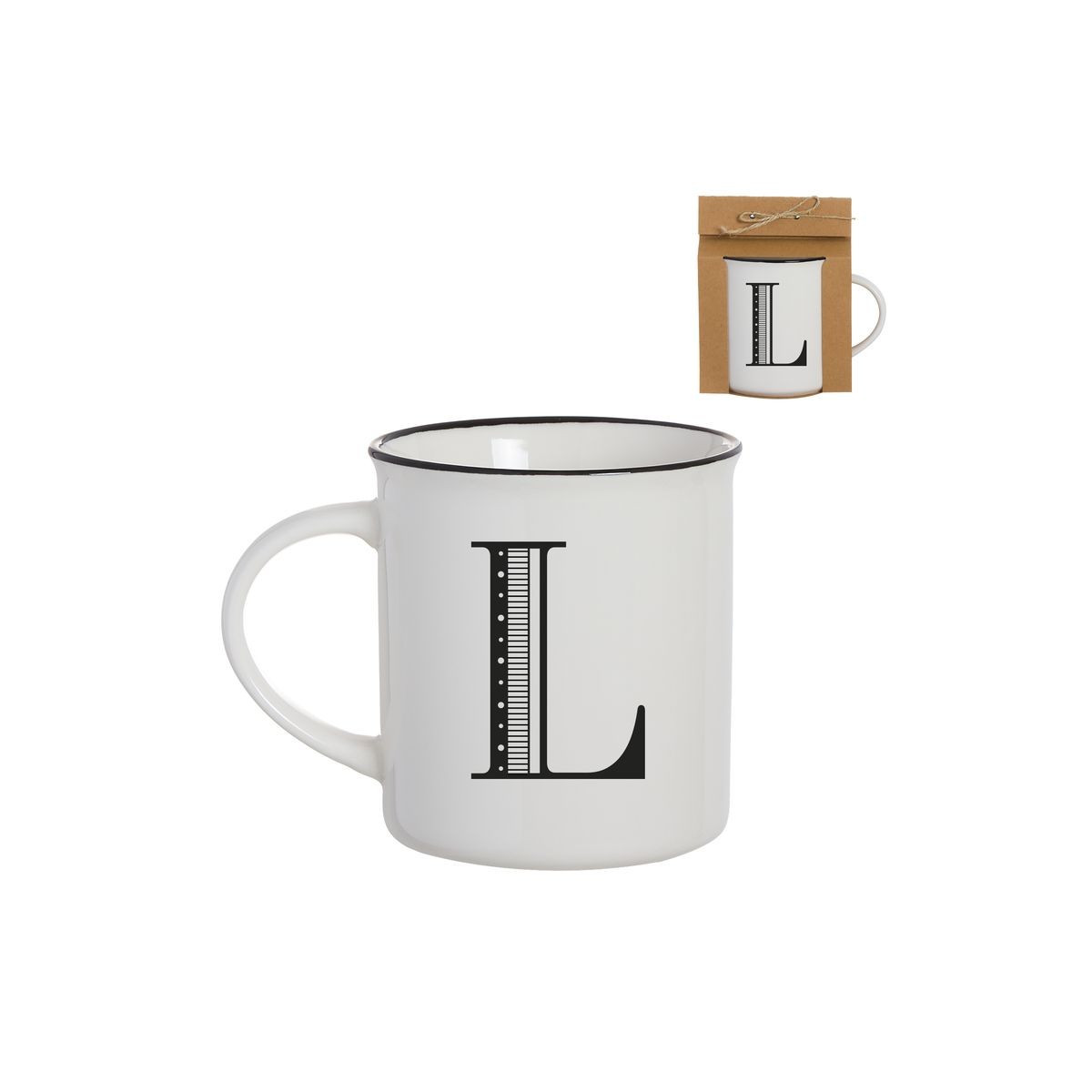 Caneca vintage letra l 475ml