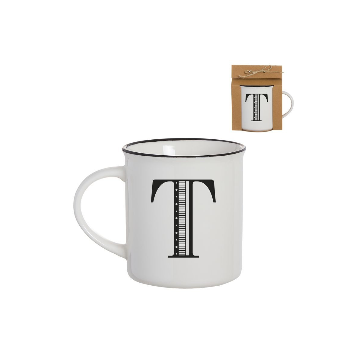 Caneca vintage letra t 475ml