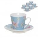 Conjunto de café 6x90ml flores