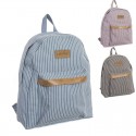 Mochila de tecido com listras Estilo e conforto para o dia a dia