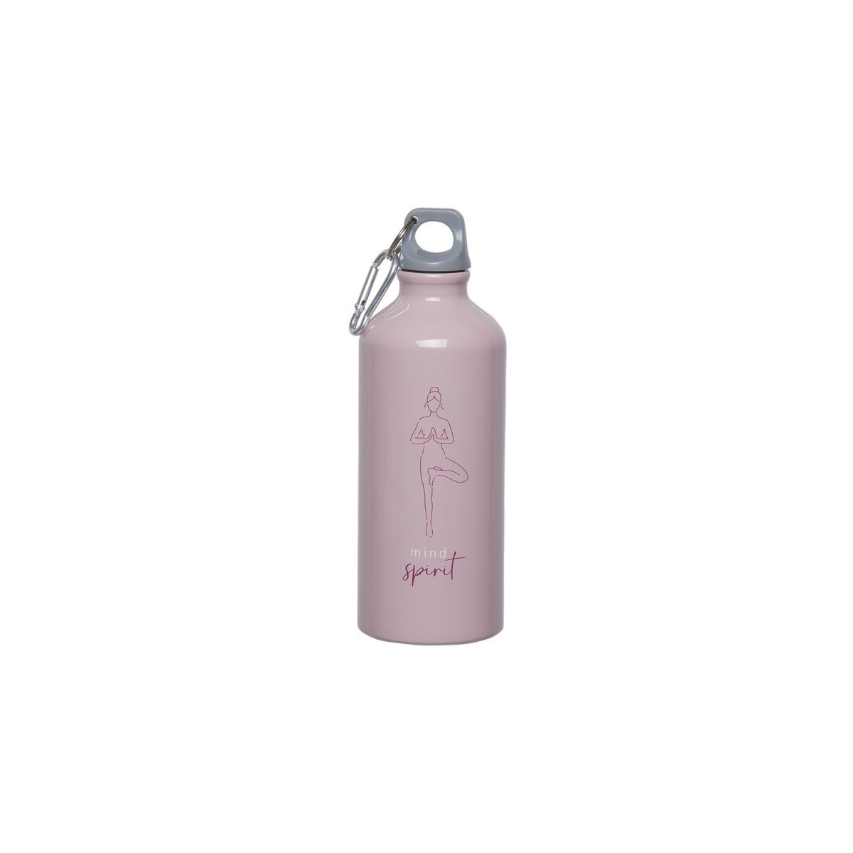 Garrafa de alumínio 600ml yoga rosa