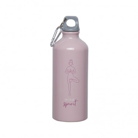 Garrafa de alumínio 600ml yoga rosa