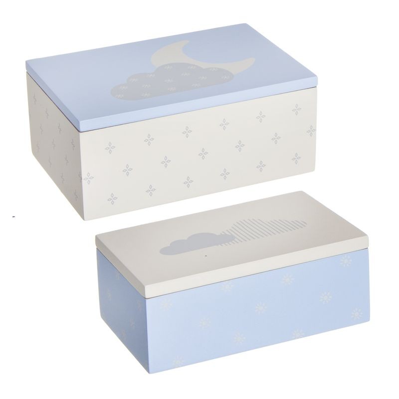 Conjunto de Caixas de Madeira Infantis Design Doce de Nuvens