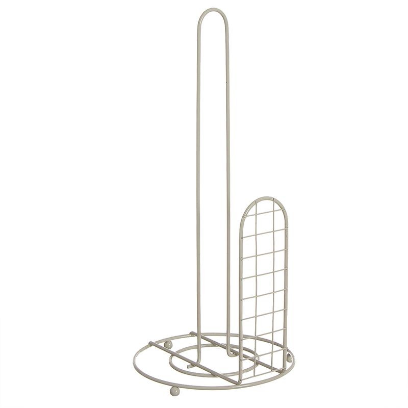 Porta-rolos de cozinha em metal natural