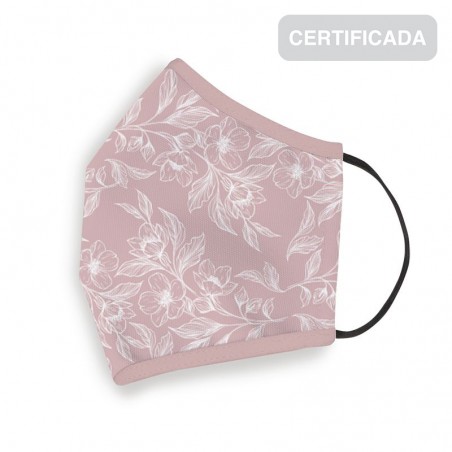 Máscara higiênica reutilizável floral adulta