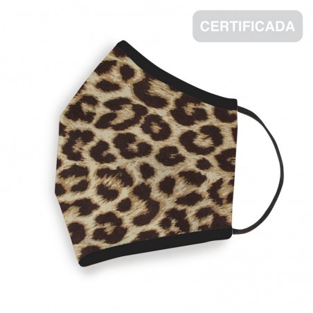 Máscara higiênica reutilizável adulto leopard