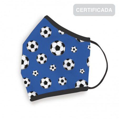 Máscara higiênica reutilizável infantil 10-12 anos futebol