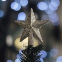 Topo da árvore estrela com glitter prateado
