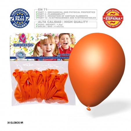 Pacote de balões laranja 30u