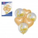 Conjunto de balões cromo coração ouro
