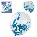 Balões de látex com confete 4 azul