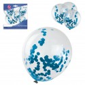 Balões De Látex Com Confete 4 Azul