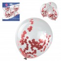 Pacote de balões de látex com 4 confetes ouro rosa