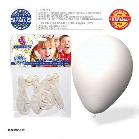 Balão Branco 9r 10 Unidades