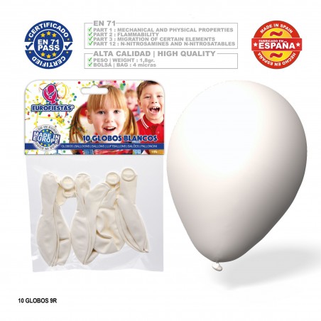 Balão branco 9r 10 unidades